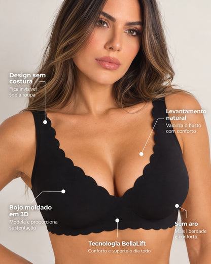 Sutiã BellaLift Ondas™ — Sustentação, Efeito Push-Up e Conforto Sem Aro