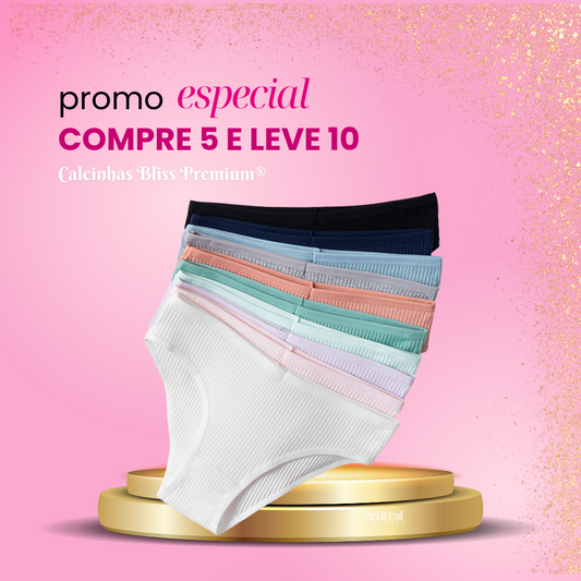 [Pague 5 Leve 10] Calcinhas Bliss Premium® - FRETE GRÁTIS